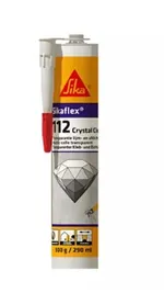 Producto para sellado transparente, Sikaflex 112 Crystal Clear de Sika. Cartucho 290cm3